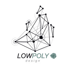 abstract 3d mesh object technology low poly vector image
