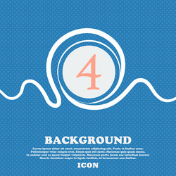 Number four icon sign blue and white abstract vector