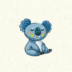 cute cartoon koala on a tree Vector Image