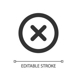 delete button pixel perfect linear ui icon vector image
