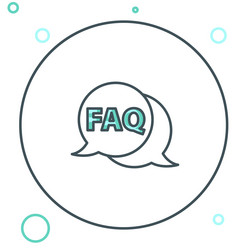 line speech bubble with text faq information icon vector image