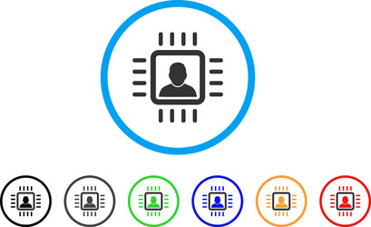 Neuro processor rounded icon vector