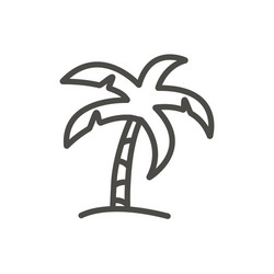 Palm icon line beach tree symbol isolated vector