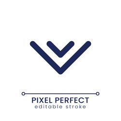 scroll to bottom pixel perfect linear ui icon vector image