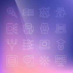 set line algorithm graduation cap neural network vector image