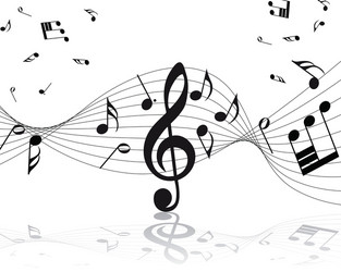 Sound wave with musical notation note sheet Vector Image