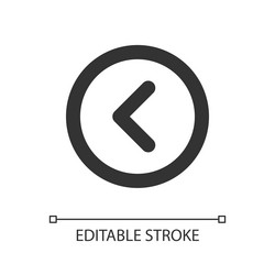 arrow left button pixel perfect linear ui icon vector image