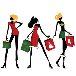 christmas shopping Vector Image