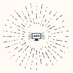 grey computer api interface icon isolated on beige vector image