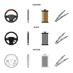 isolated object of auto and part icon collection vector image
