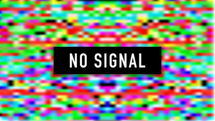 no signal message showing on colorful pixelated vector image