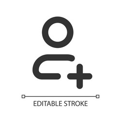 add new contact pixel perfect linear ui icon vector image