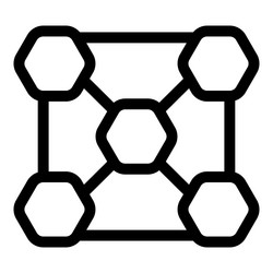 blockchain network connecting hexagon blocks icon vector image
