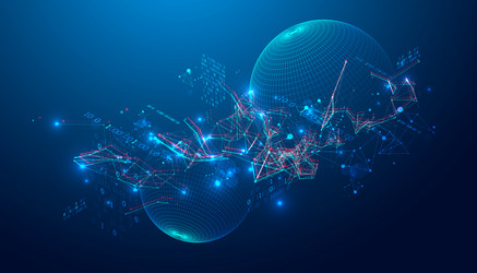 digital network data flow in cyberspace theme vector image