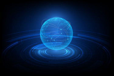global network connection world map point vector image