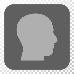 head profile rounded square button vector image