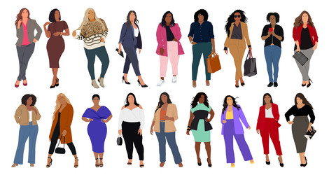 Modern curvy business woman on white Royalty Free Vector