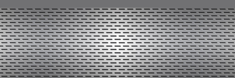 Structured silver perforated metal texture header vector