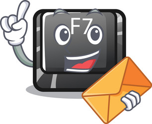 With envelope button f7 in shape mascot vector