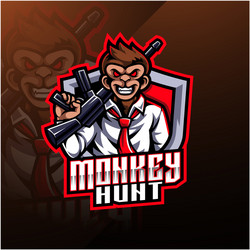 Aggressive Monkey Mascot Logo Vector Image
