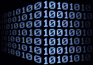 blue digital binary code background vector image