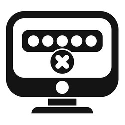 computer security alert showing wrong password vector image