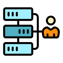 customer database scheme icon color outline vector image