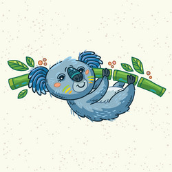 cute cartoon koala on a tree Vector Image