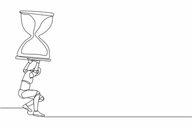 single continuous line drawing of tired robot vector image