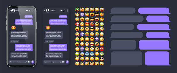 smartphone messaging app user interface vector image