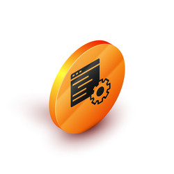 isometric computer api interface icon isolated vector image
