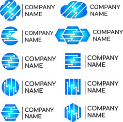 modern programmers developers technical logos set vector image