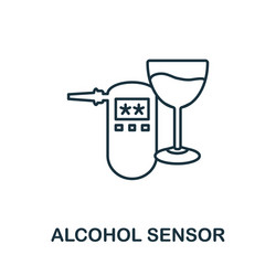 alcohol sensor icon simple element from sensors vector image