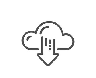 cloud computing download line icon internet data vector image