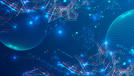 digital network data flow in cyberspace theme vector image