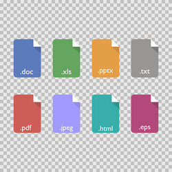 Document file formats like doc pdf xls eps 10 vector