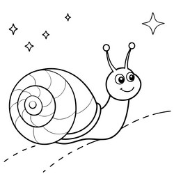 joyful snail with colorful shell and sparkling tra vector image