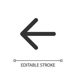 leftwards arrow pixel perfect linear ui icon vector image