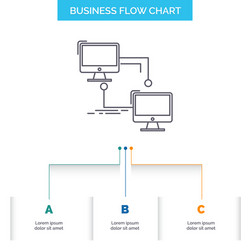 Local lan connection sync computer business flow vector