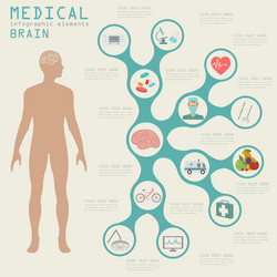 medical and healthcare infographic brain vector