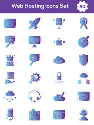 set web hosting icon in gradient blue vector image