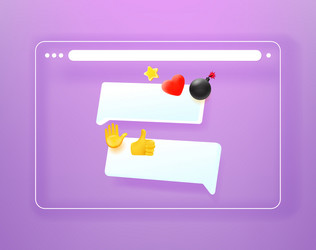 simple flat browser window with chat bubbles vector image