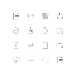 Files and folders sign linear thin icons set vector