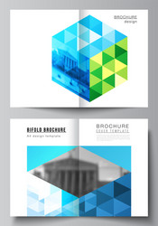 Layout of two a4 format cover mockups vector