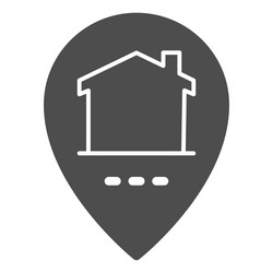 location pointer and building solid icon smart vector image