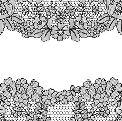 Vintage Black Lace Border Vector Image