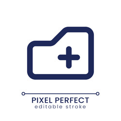 add to folder pixel perfect linear ui icon vector image