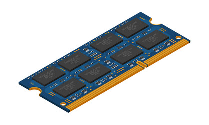 isometric random access memory ram vector image
