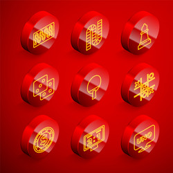 set line board game chess dice racket tic vector image