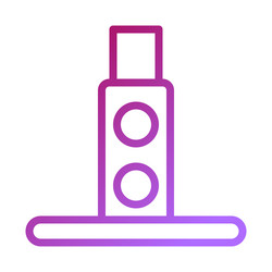 stylized icon of a tower with two circle windows vector image